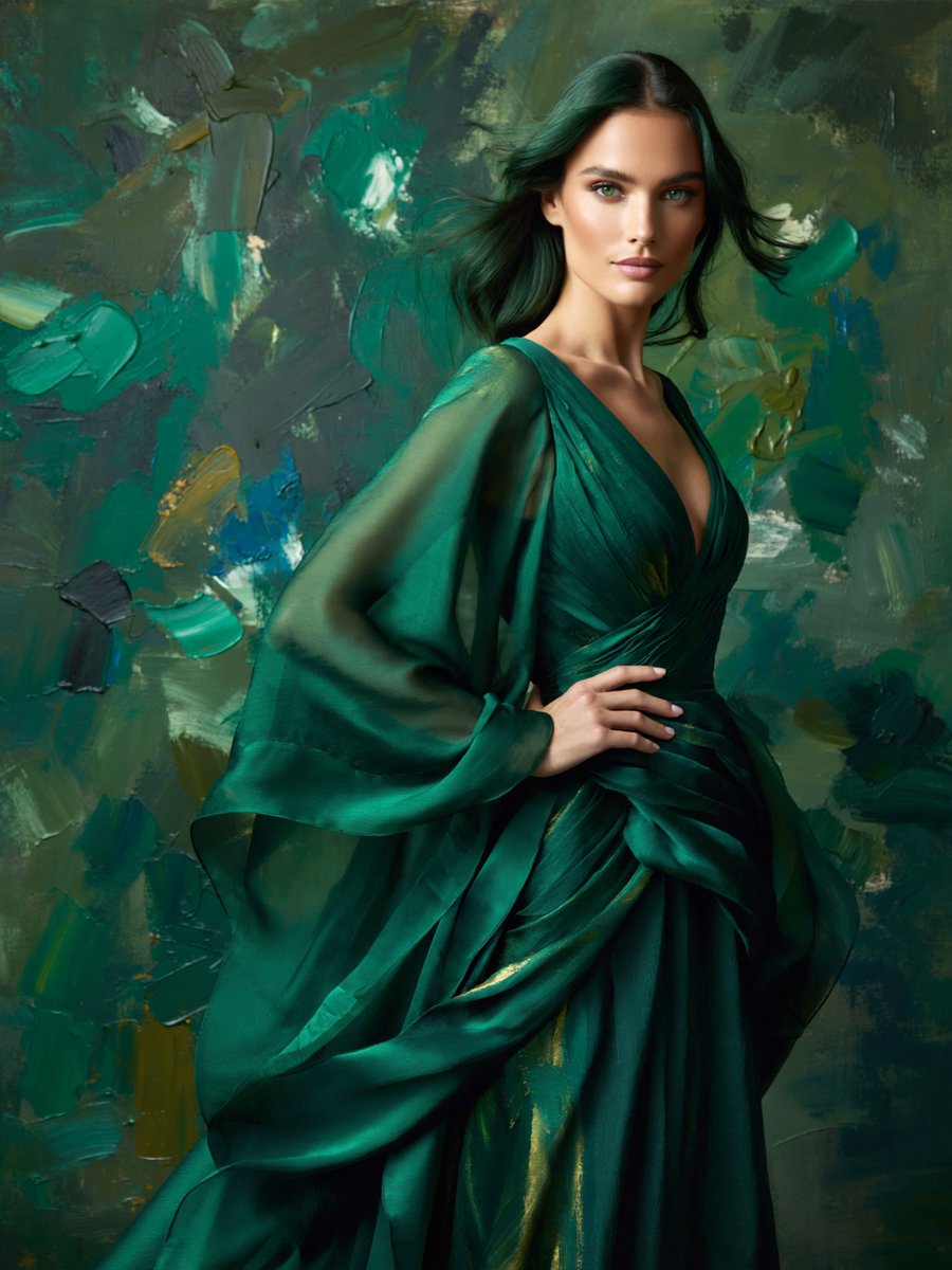 Emerald Couture Seasonal Portrait