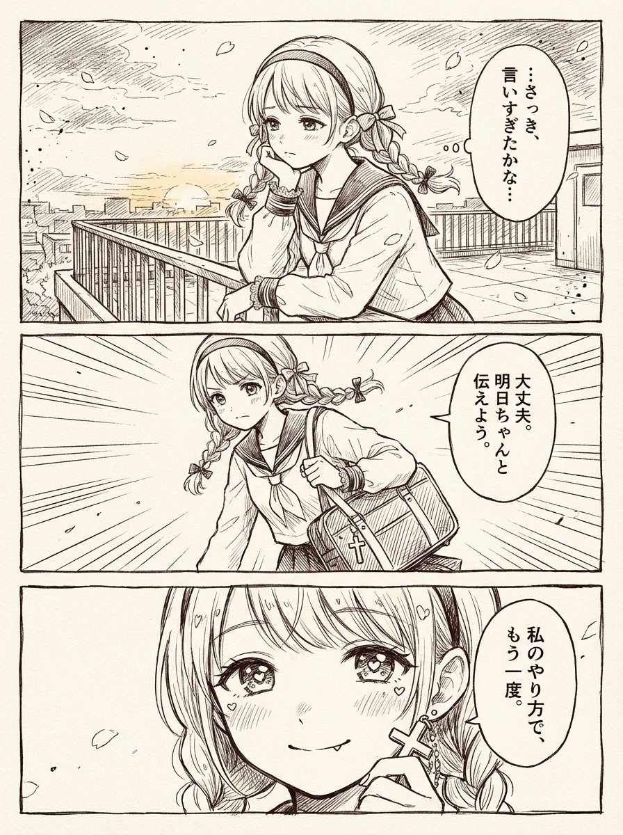 Three-Panel Shoujo Rooftop Manga