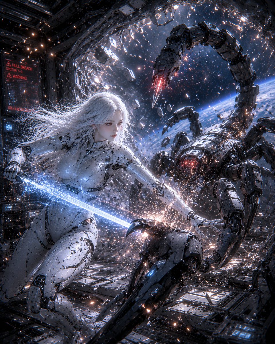 Female Android vs Robotic Scorpion