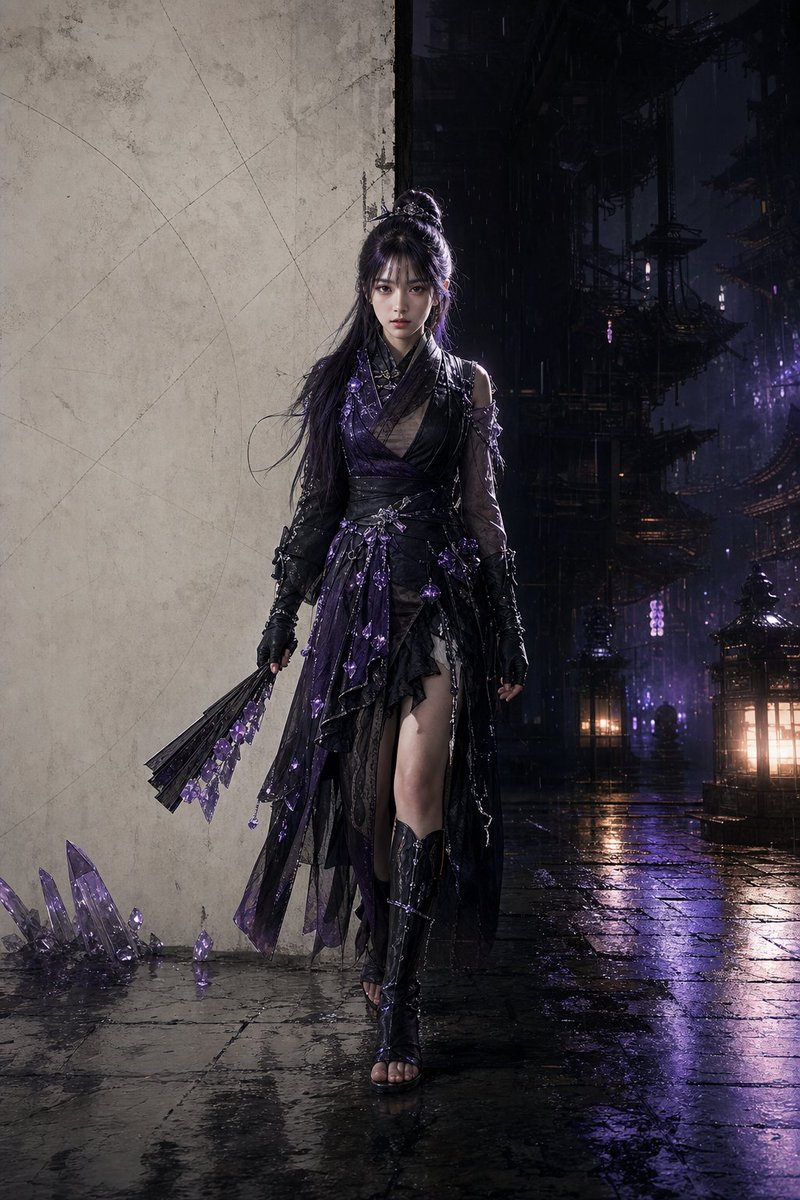 Rainy Violet Assassin Portrait