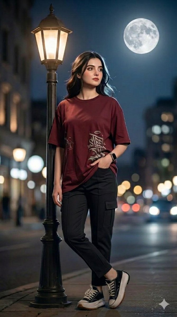 Sample output image for Urban Night Portrait with Soft Bokeh