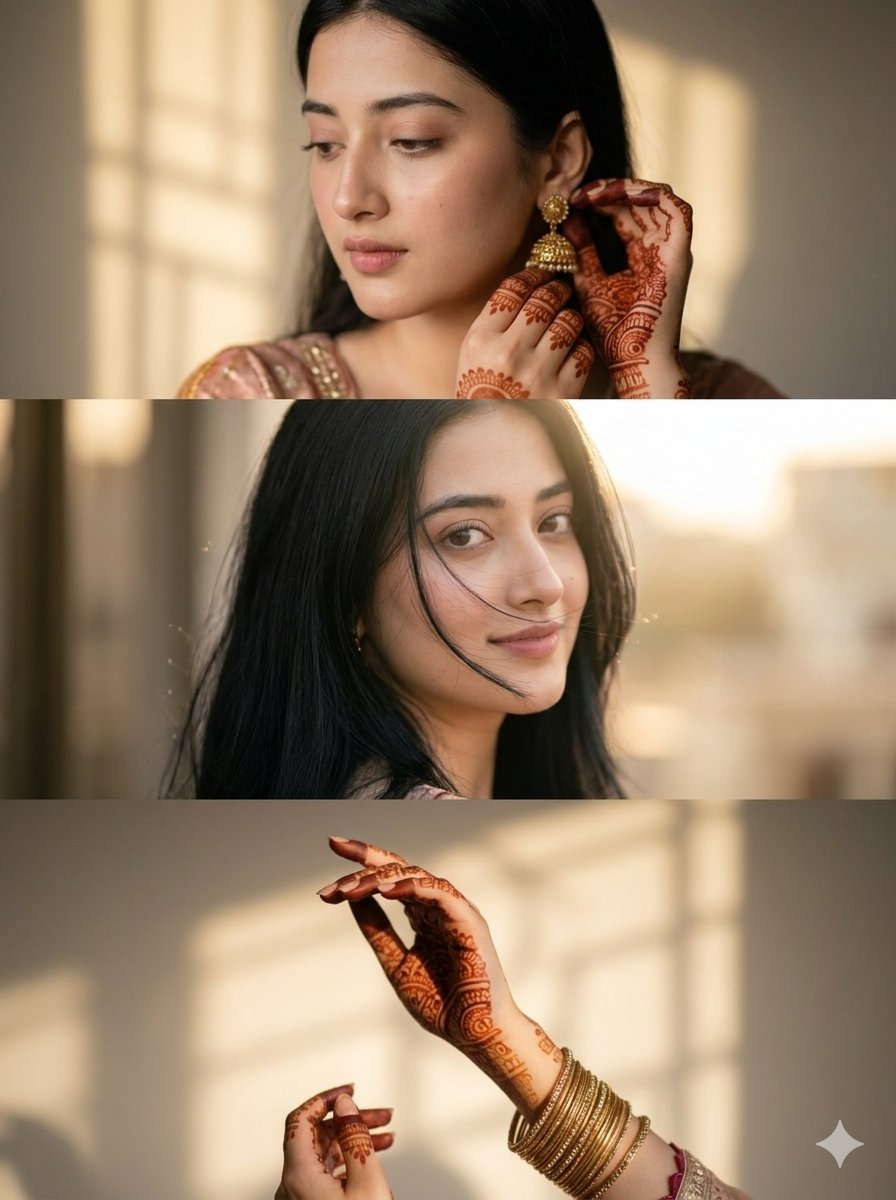 Sample output image for Cinematic South Asian Woman Portrait Collage