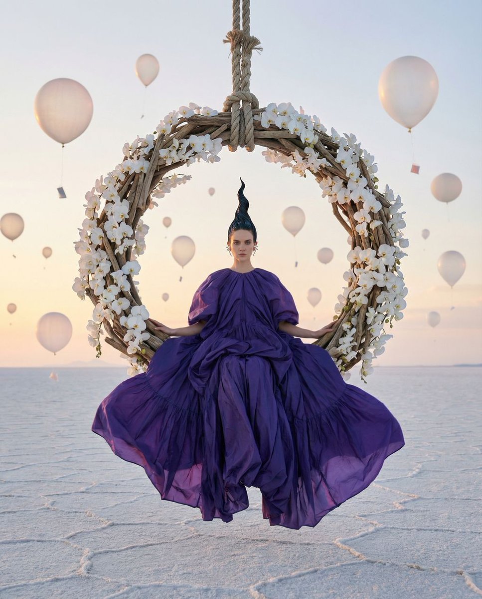 Sample output image for Violet Dreams Surreal Fashion Editorial