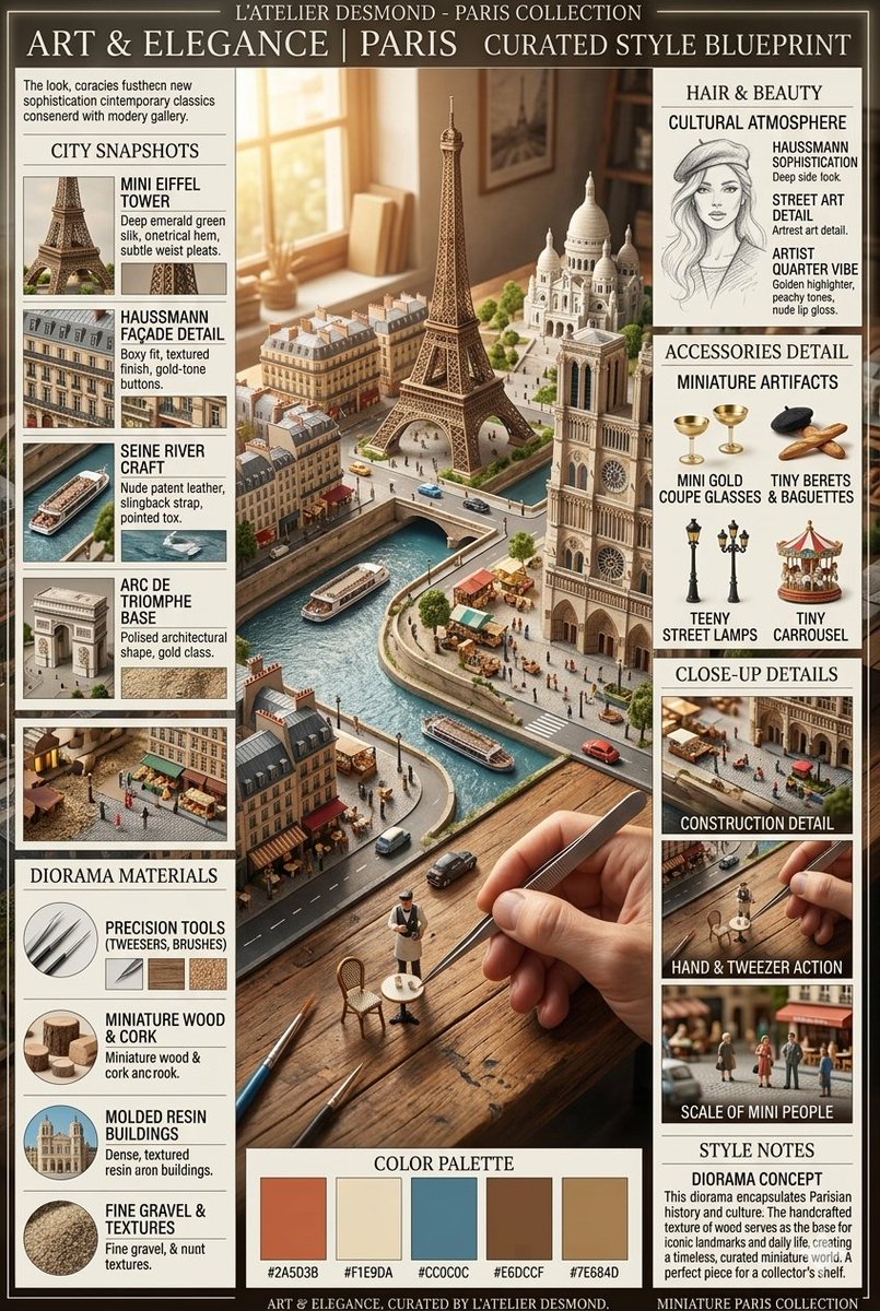Infographic / Edu Visual - Parisian Diorama Infographic Blueprint - Image 1
