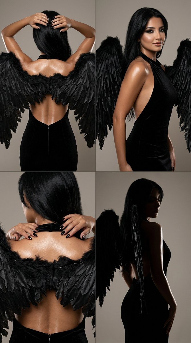 Sample output image for Fallen Angel Fashion Editorial Grid