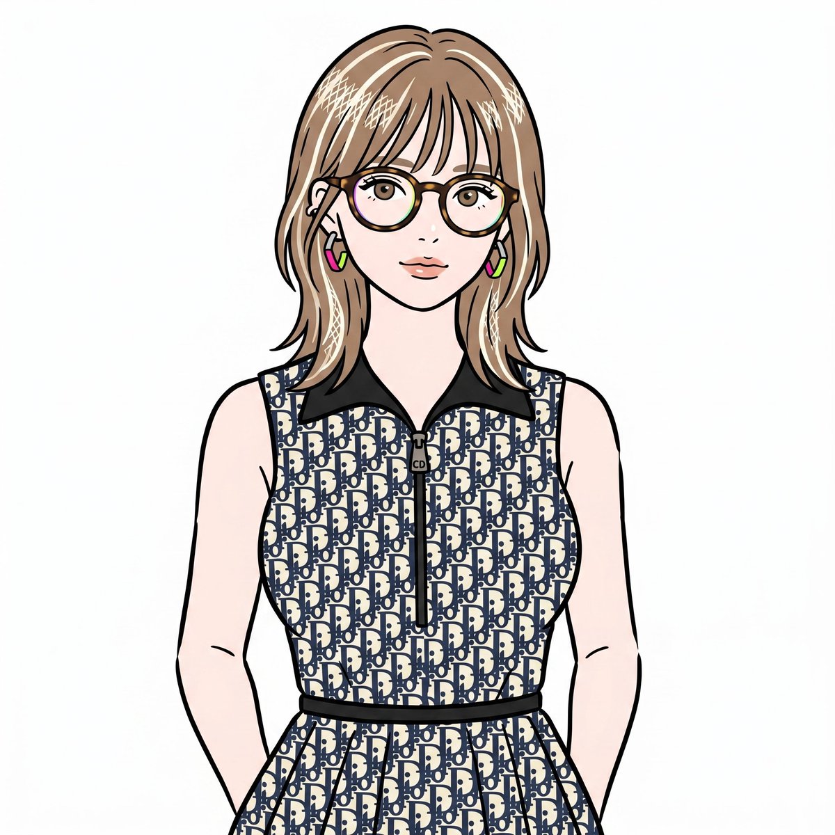 Sample output image for Stylish Minimalist Anime Portrait