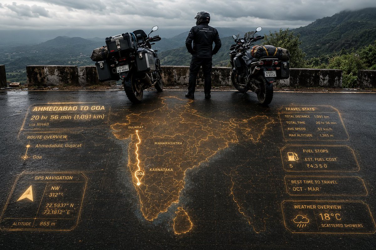 YouTube Thumbnail - Adventure Motorcyclist with Holographic HUD - Image 1