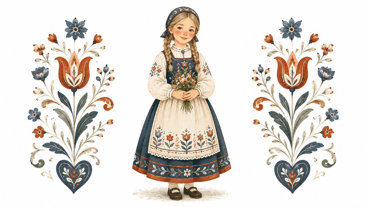 Cozy Scandinavian Folk-Art Illustration