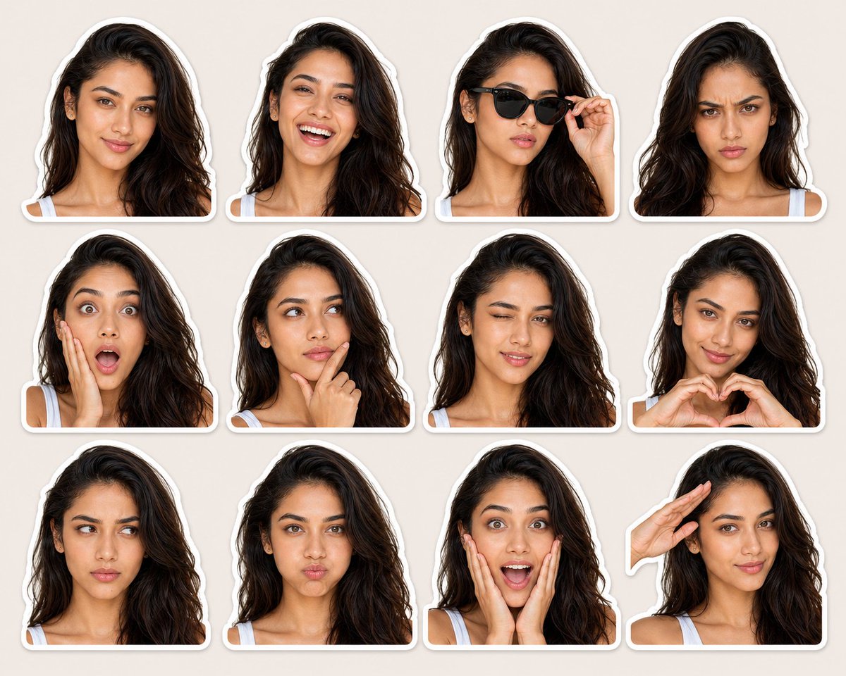 Expression-Rich Sticker Pack Grid