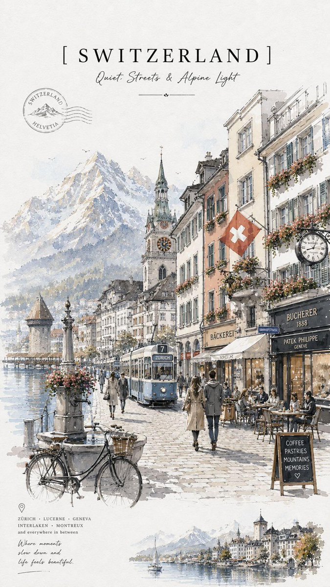 Vintage Watercolor Travel Posters