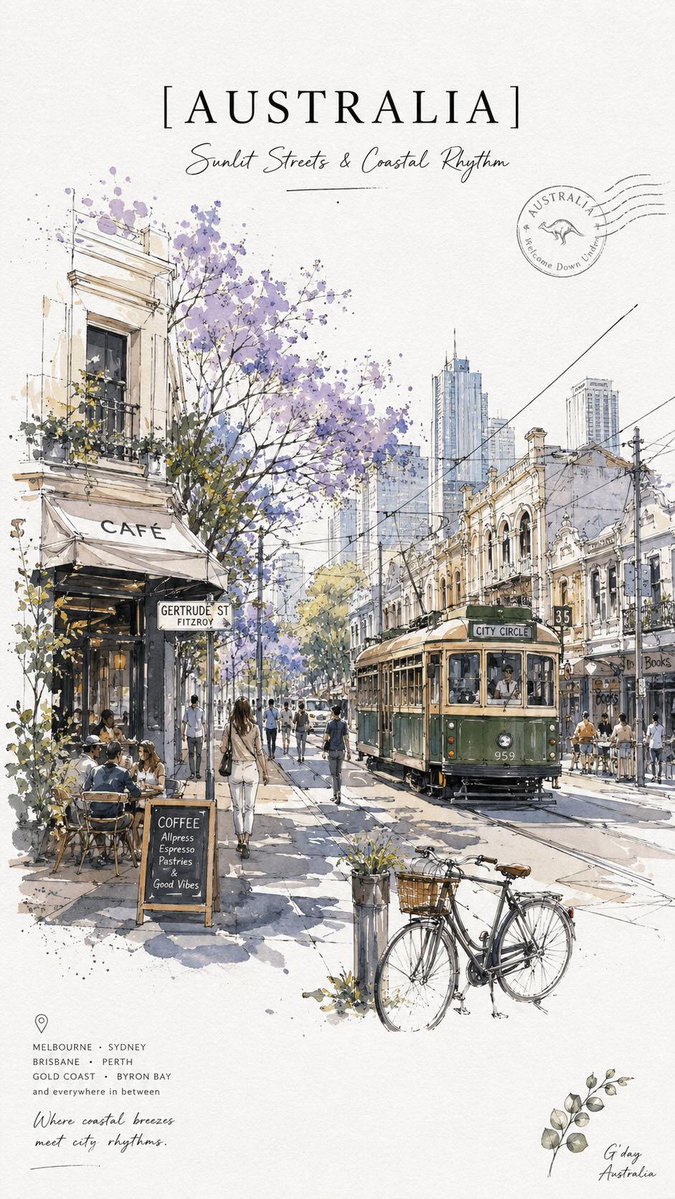 Vintage Watercolor Travel Posters example 4