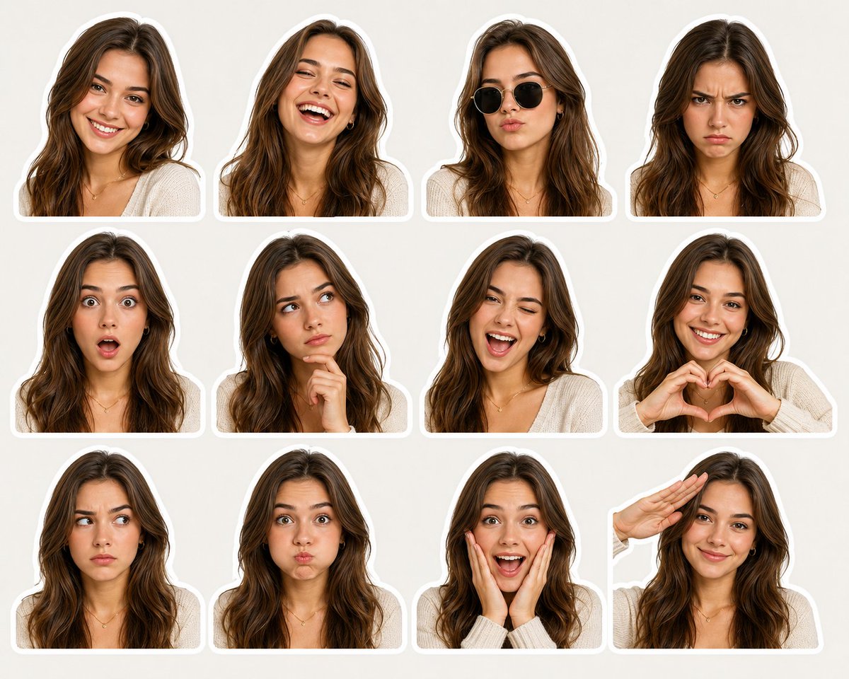 Sticker Pack Facial Expressions Grid 案例图