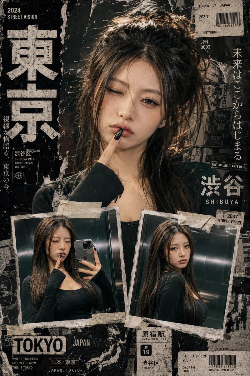 Y2K Japanese Street Editorial Collage