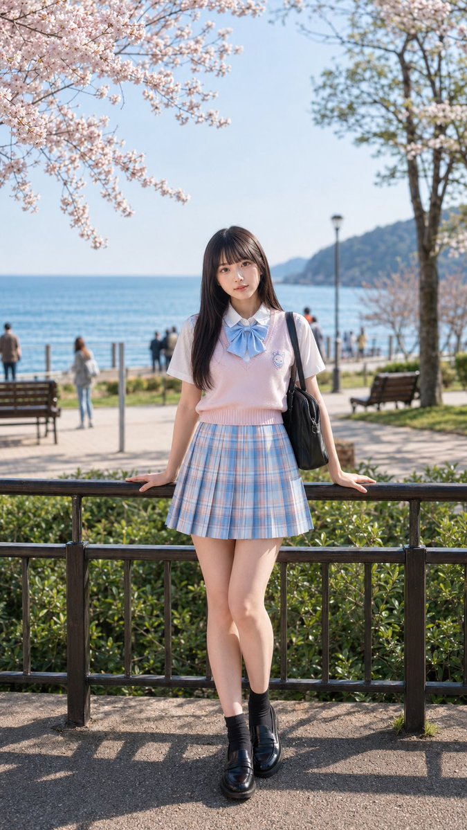 Spring Seaside Cherry Blossom Portrait