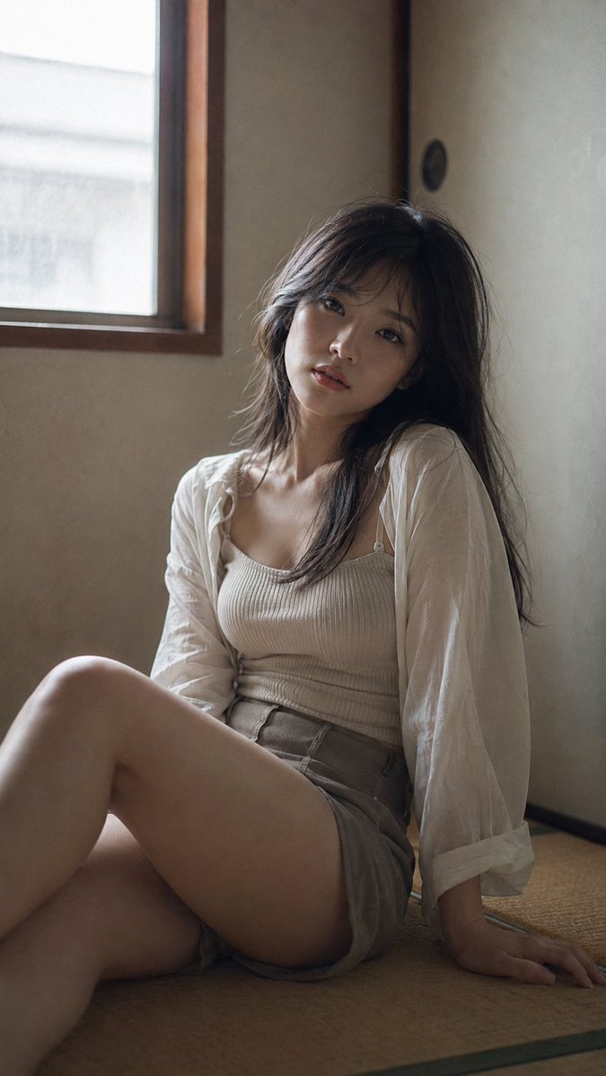 Minimalist Japanese Washitsu Indoor Portrait