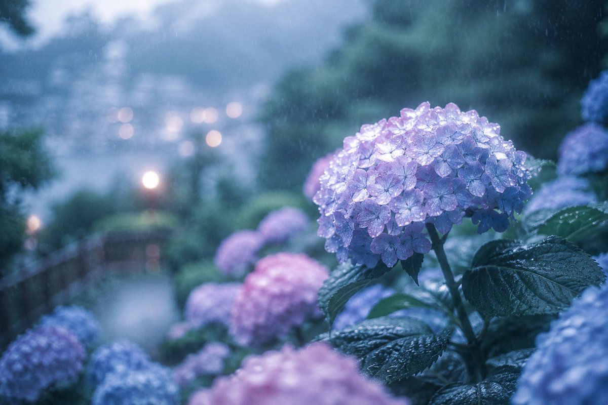 Rainy Kamakura Hydrangea Garden