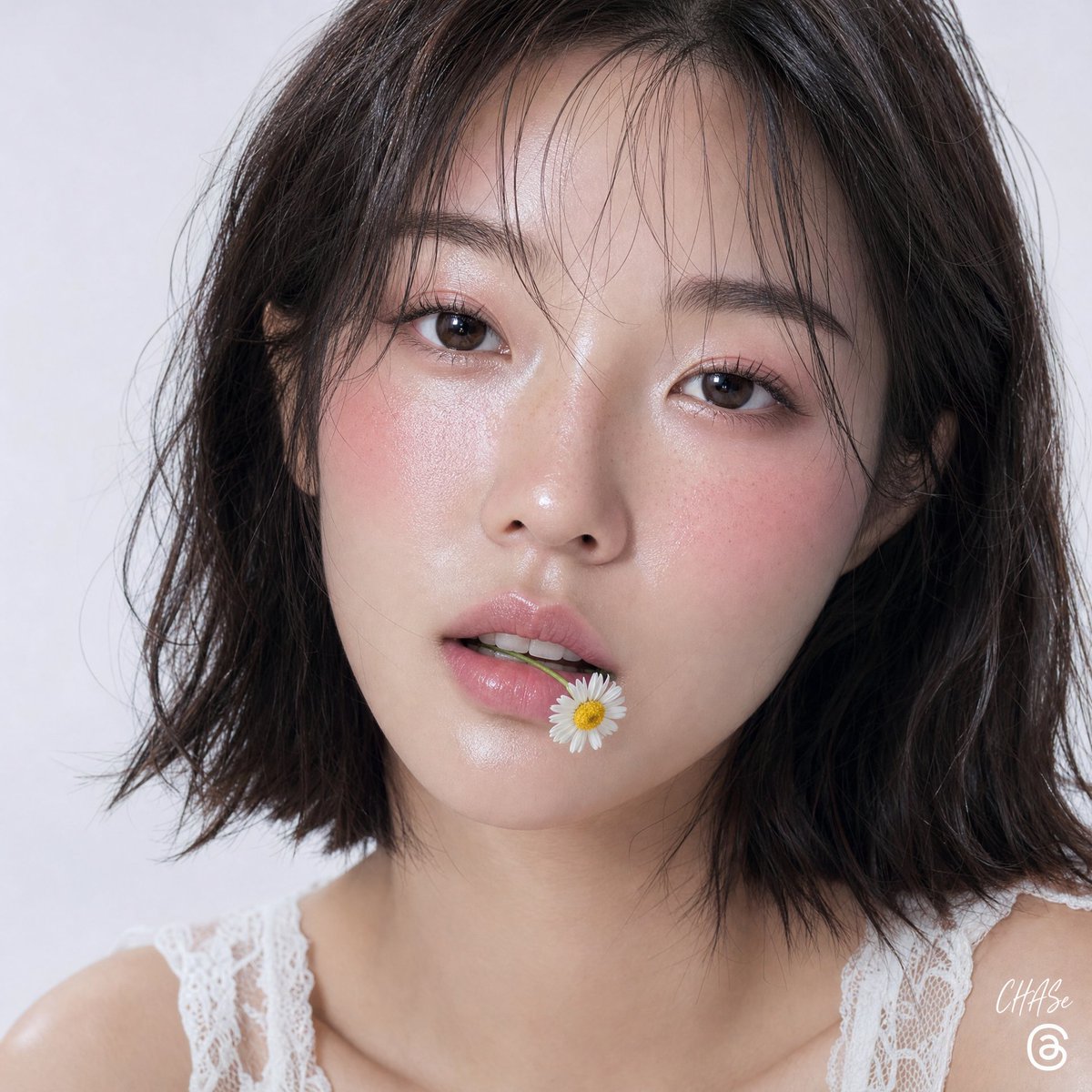 Dewy Skin Beauty Portrait with Chamomile 案例图