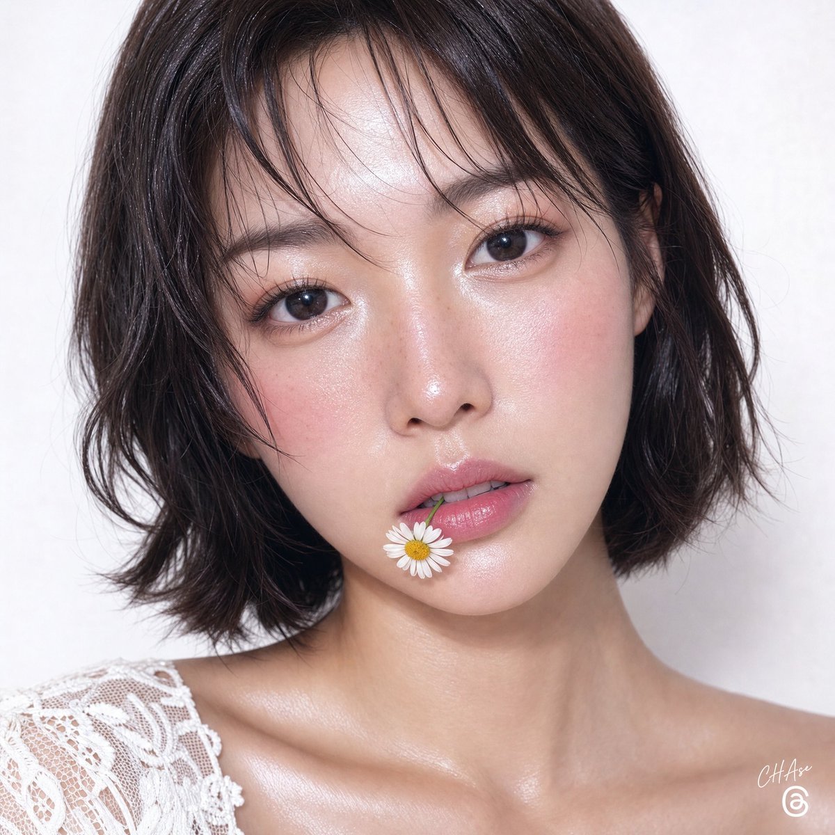 Dewy Skin Beauty Portrait with Chamomile 缩略图 2
