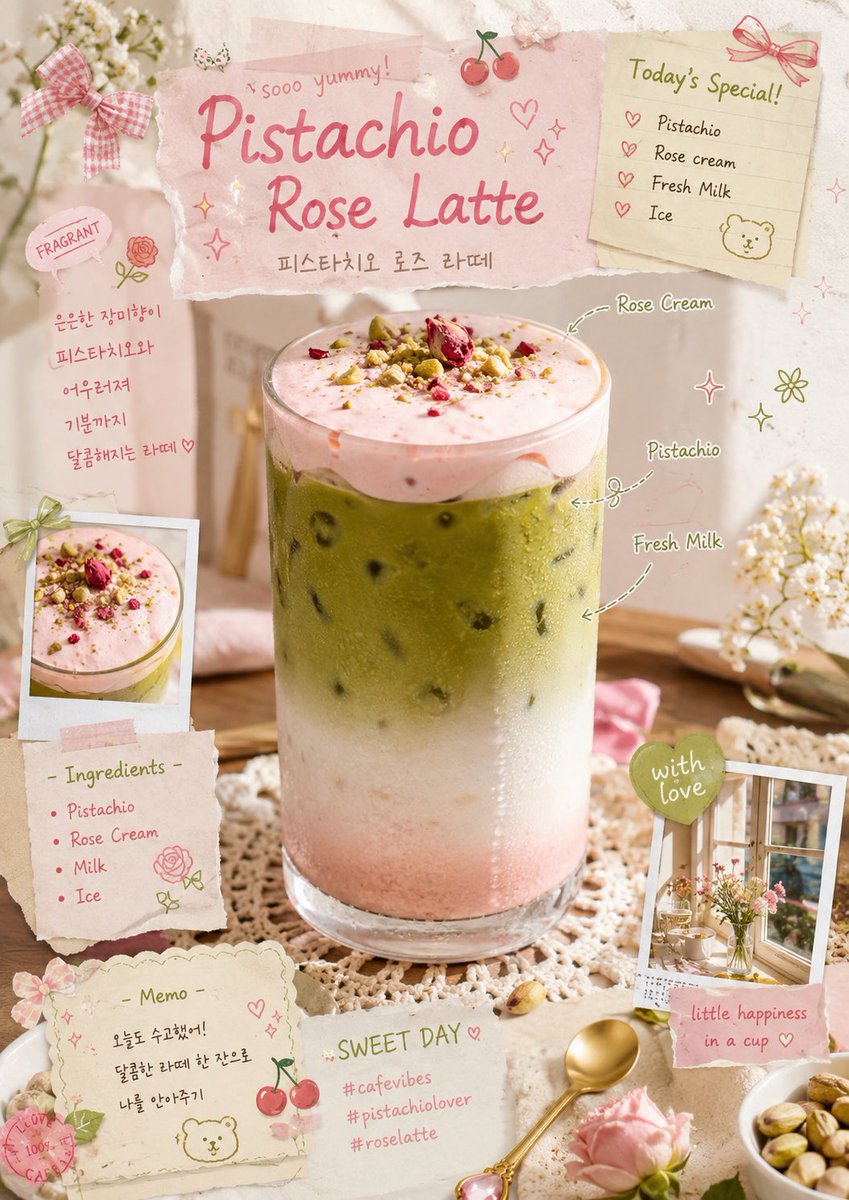 Whimsical Retro Cafe Scrapbook Poster example 2