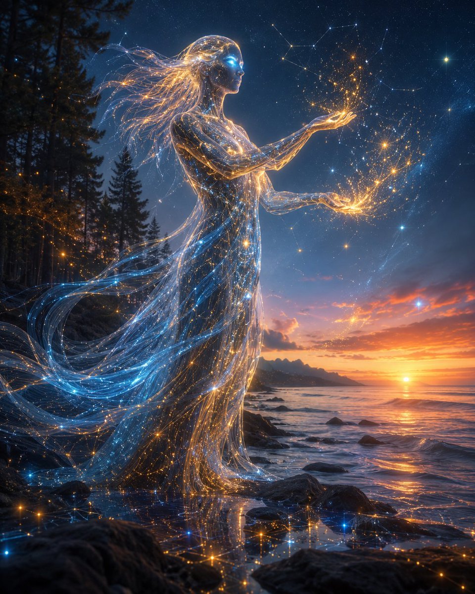 日落时分的星际 AI 灵体