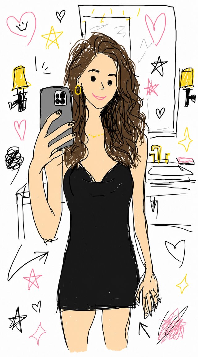 Crude Doodle Mirror Selfie 案例图