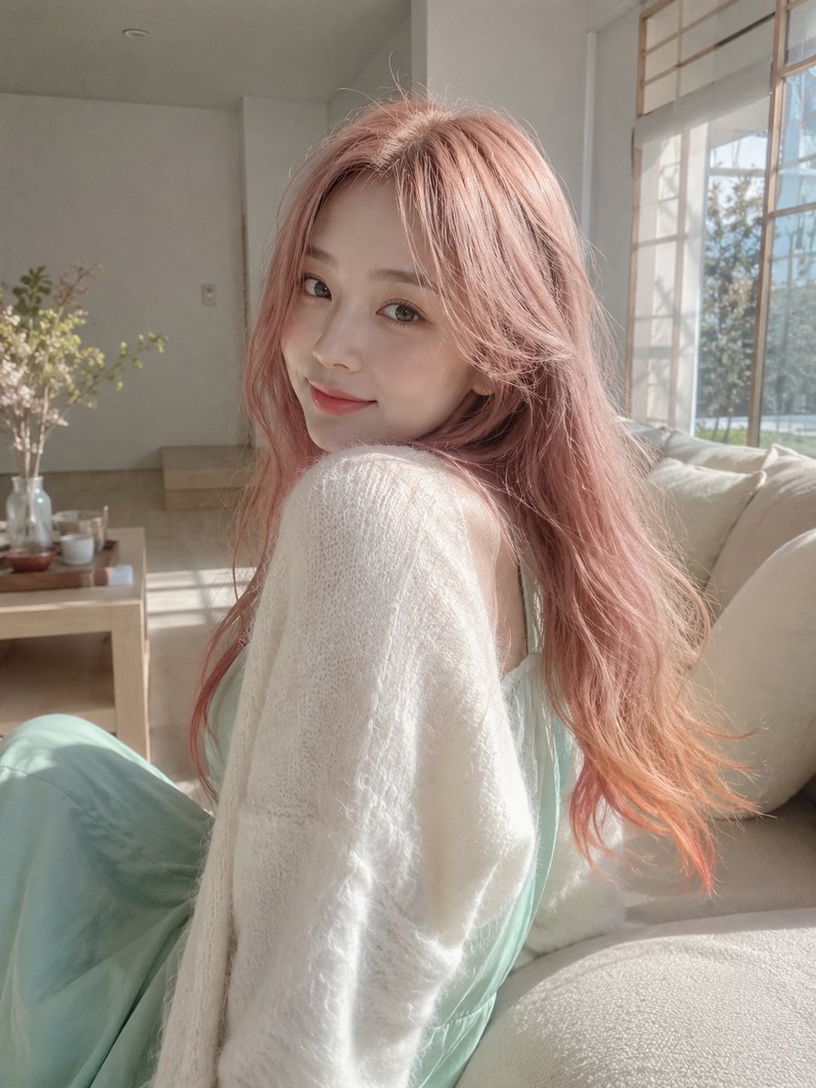 Soft Morning Pink Hair Portrait 案例图