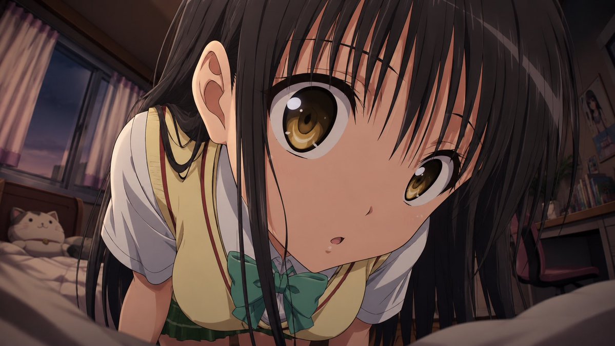 Cinematic Anime Schoolgirl Close-Up 案例图