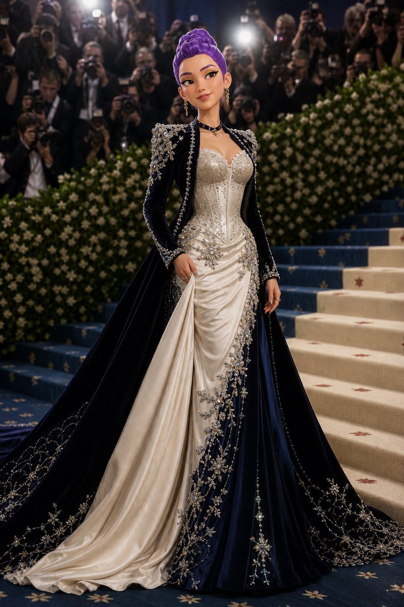 Met Gala Couture Staircase Portrait
