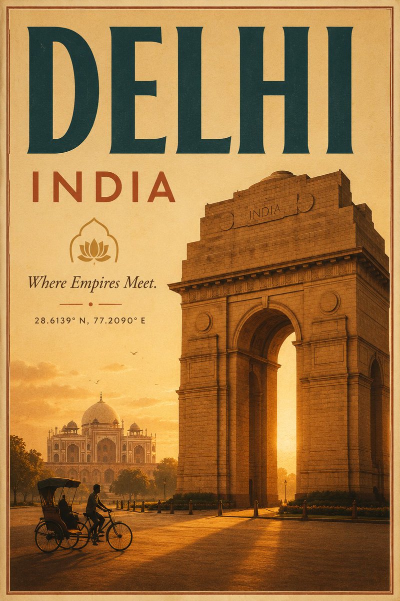 Vintage Delhi Travel Poster