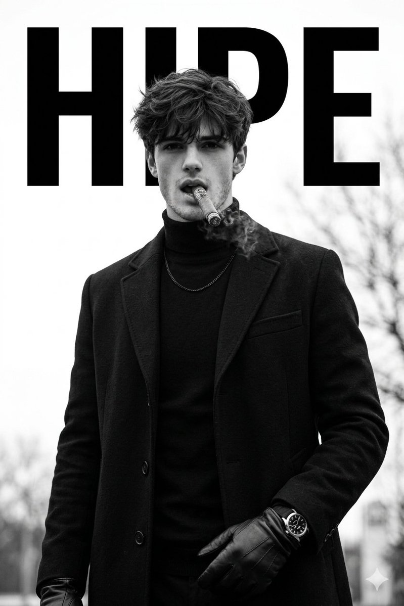 Sample output image for Luxury Monochrome Male Fashion Portrait