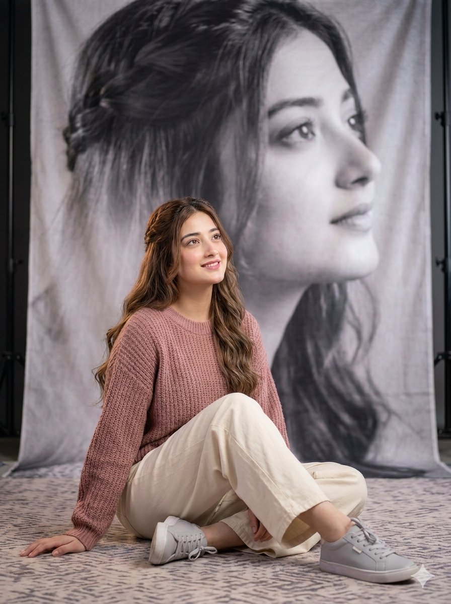 Sample output image for Artistic Floor Seated Portrait