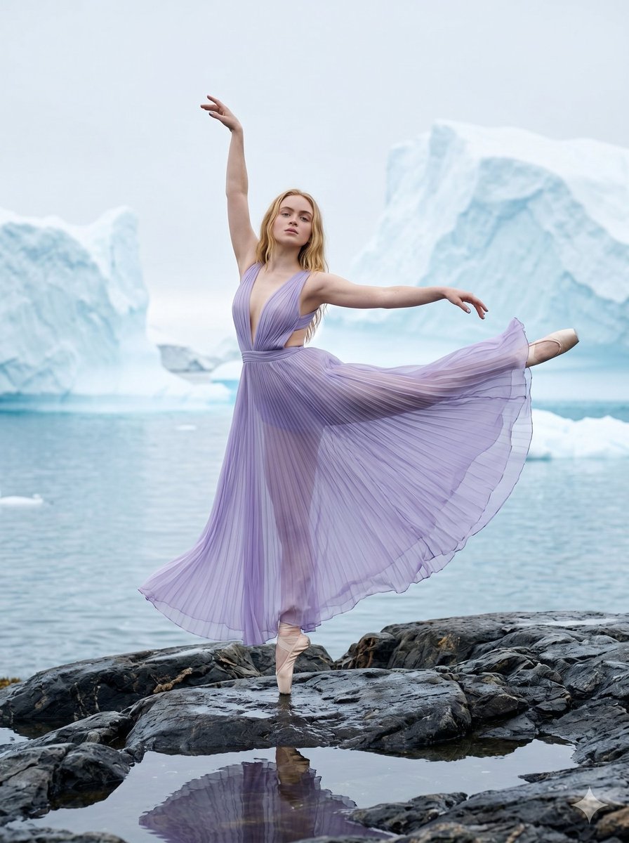 AI-промпт: Ballerina on Arctic Icebergs