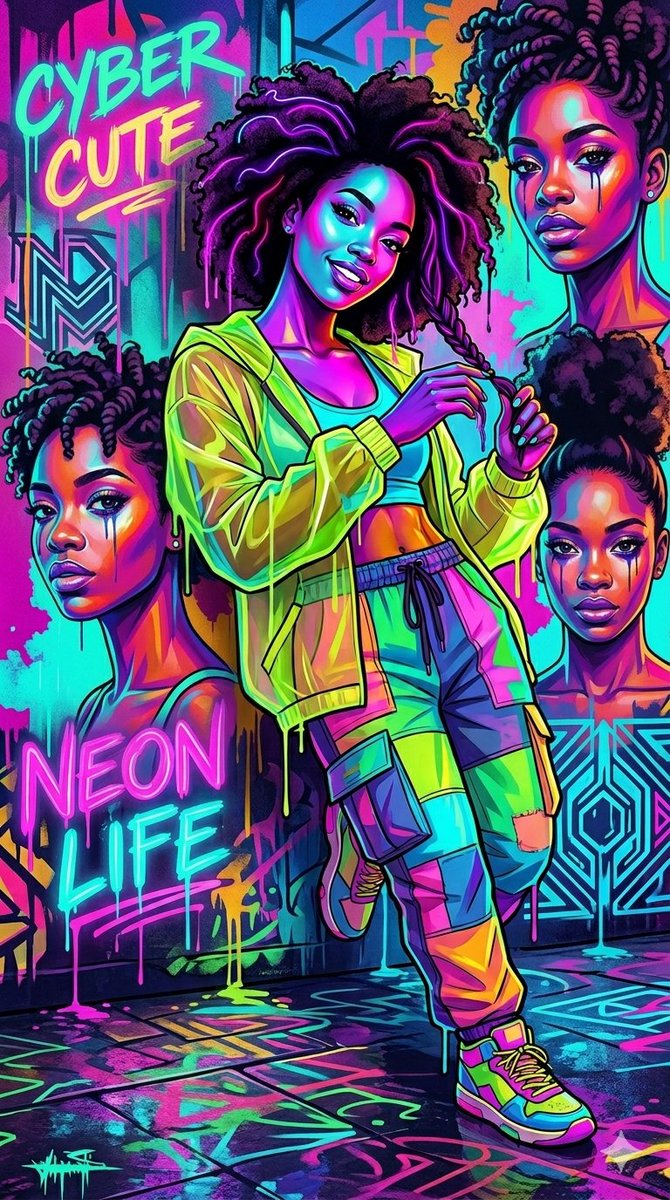 Sample output image for Cyberwave Pop-Art Illustration
