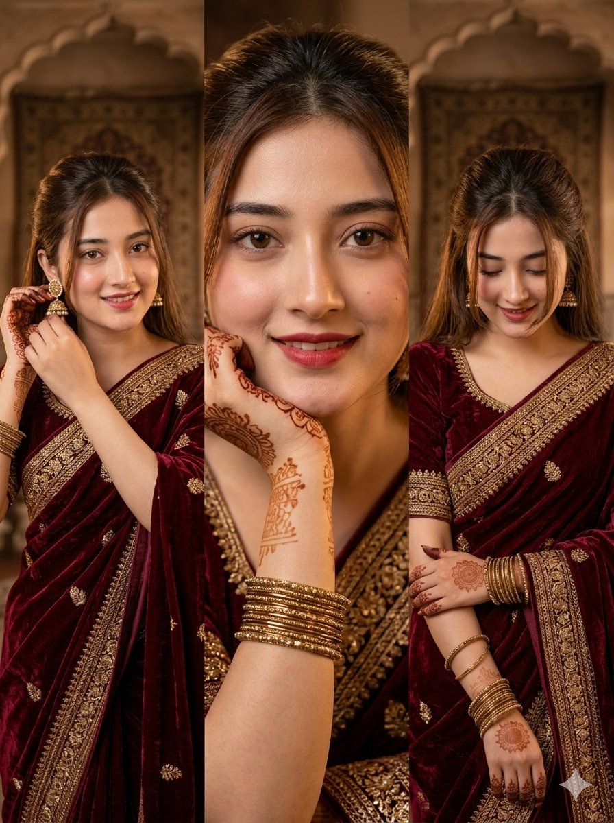 Sample output image for Traditional Indian Girl in Saree Portrait