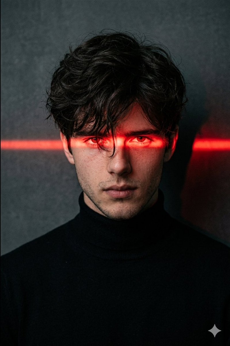 Sample output image for Dramatic Red Light Man Portrait