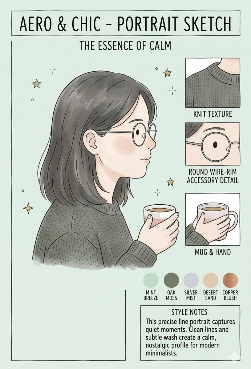 Sample output image for Aero & Chic Minimalist Character Sketch