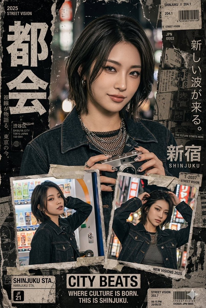 Sample output image for Japanese Streetwear Magazine Collage