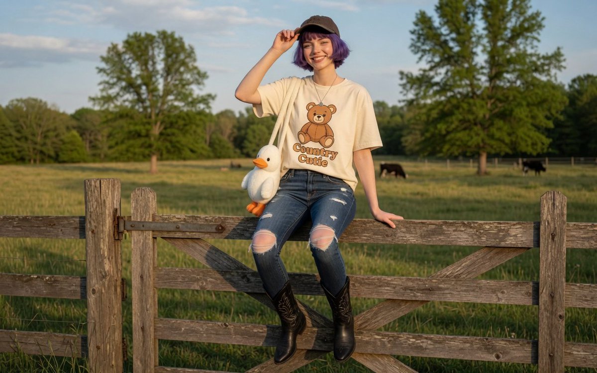 Sample output image for Rural Countryside Fashion Portrait