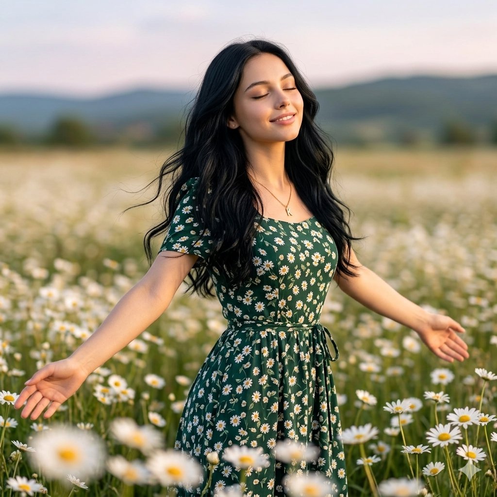 Sample output image for Cinematic Daisy Field Portrait