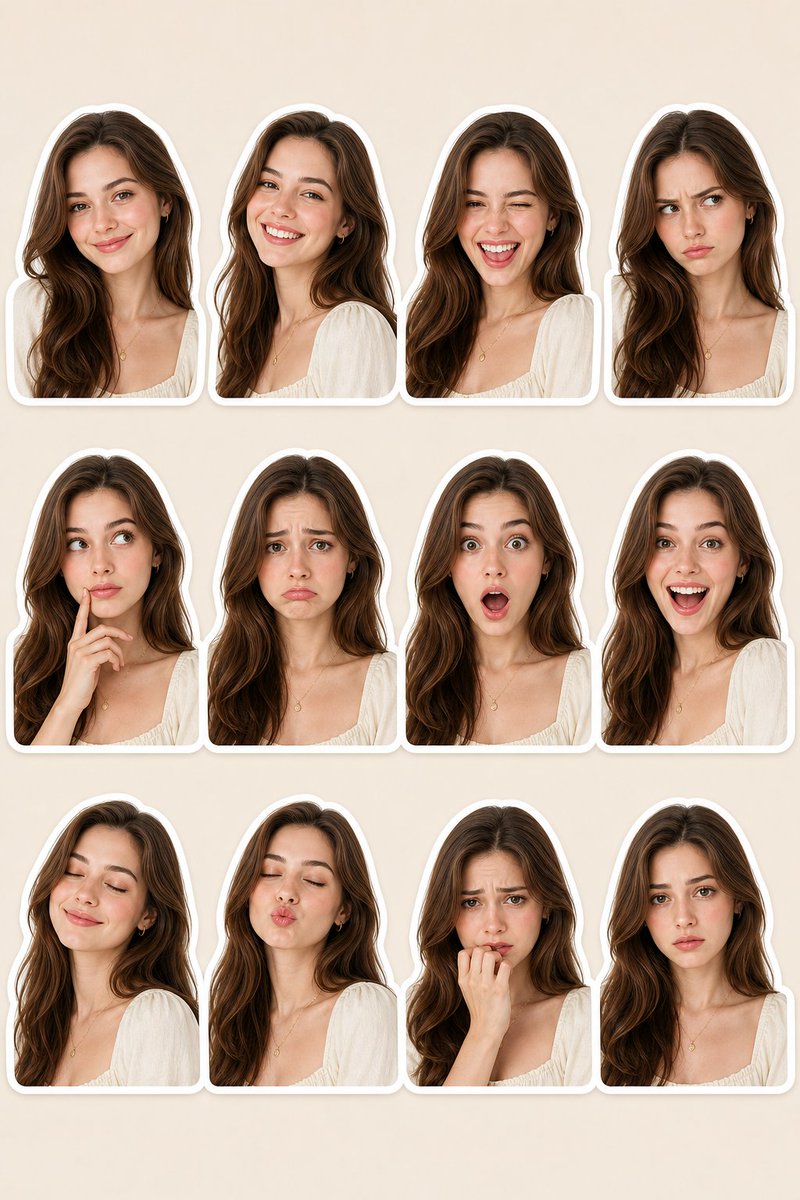 Woman Portrait Sticker Pack example 2
