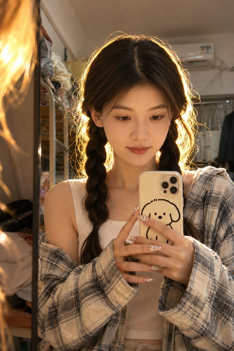 Dorm Mirror Selfie Identity Reference