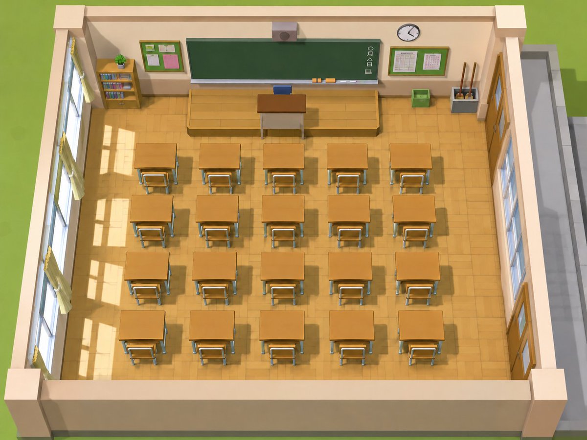 Classroom Interior Four-Way View reference image 1