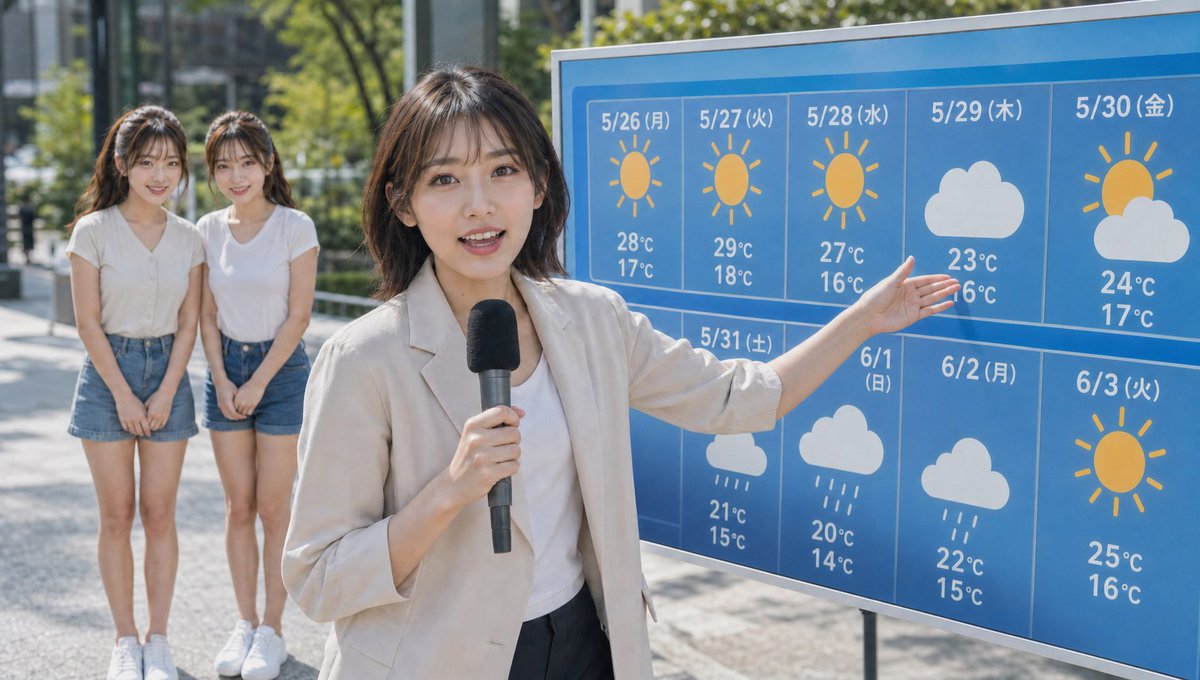 Live TV Weather Forecast Broadcast Scene