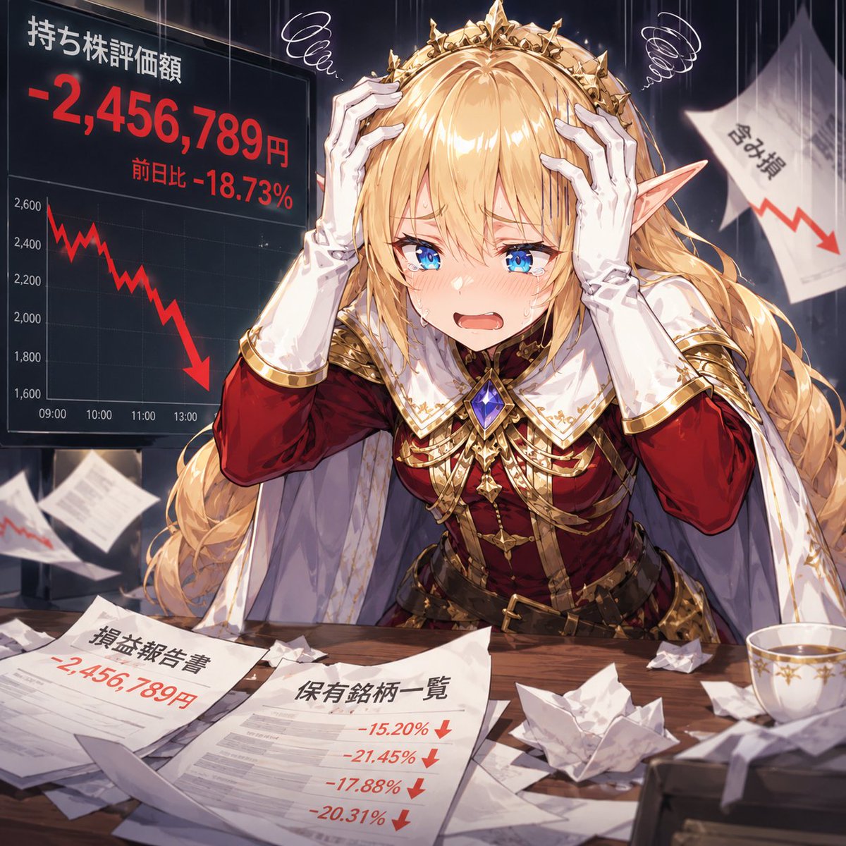 精灵女王股市亏损恐慌