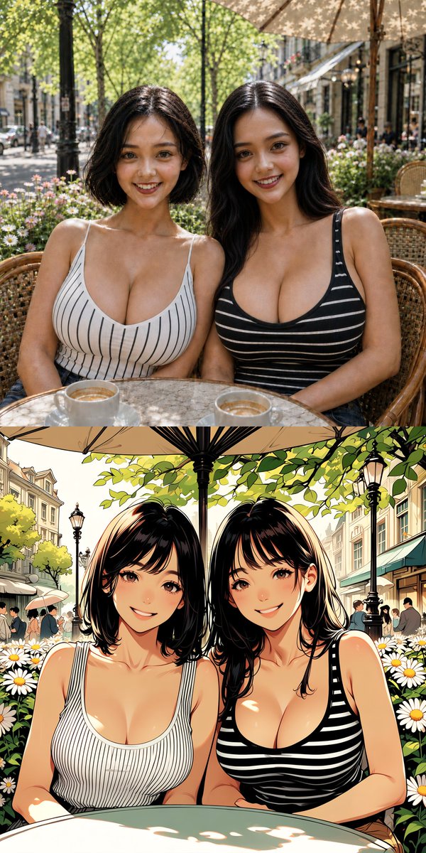双胞胎姐妹咖啡馆照片与动漫对比