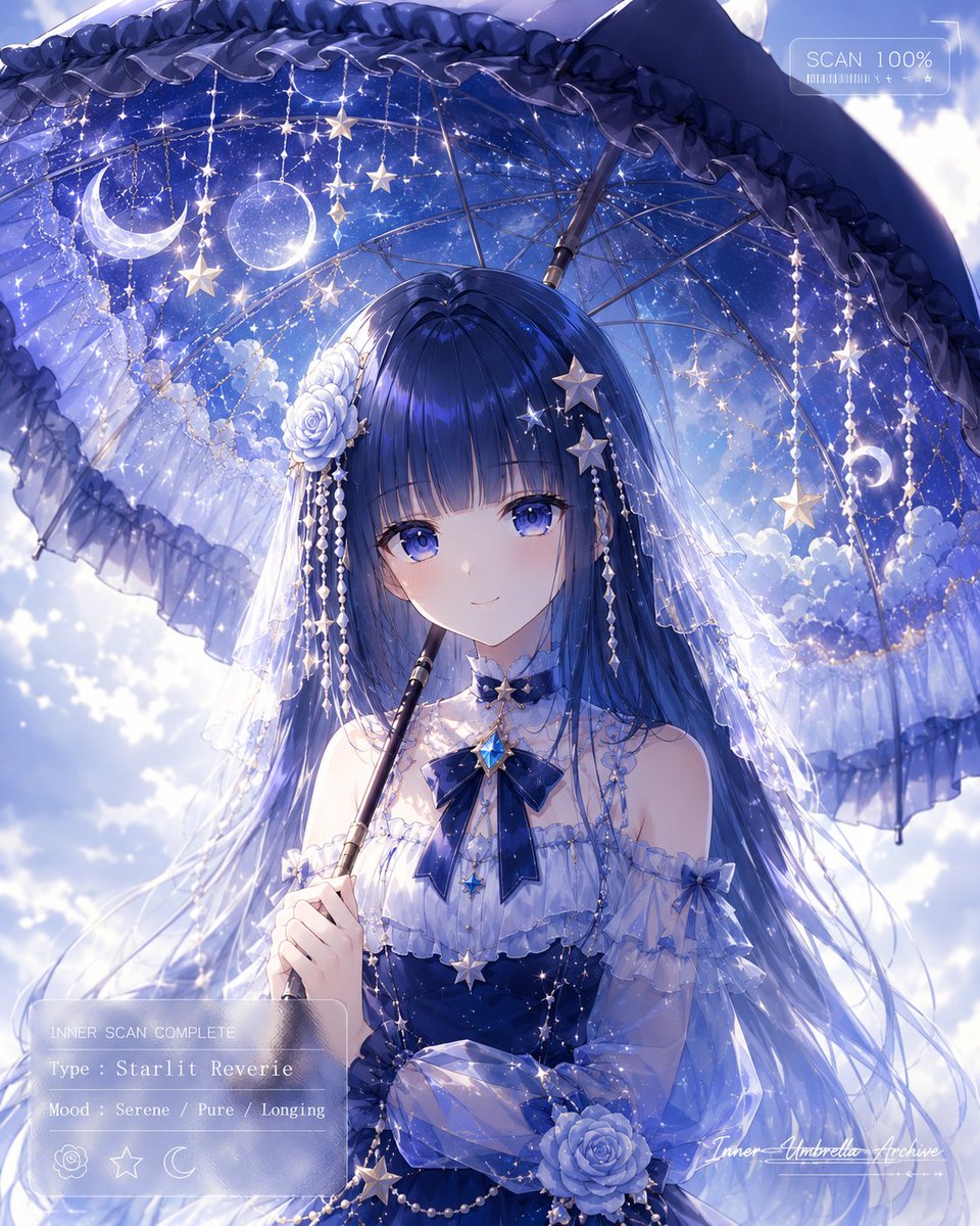 天体动漫雨伞肖像