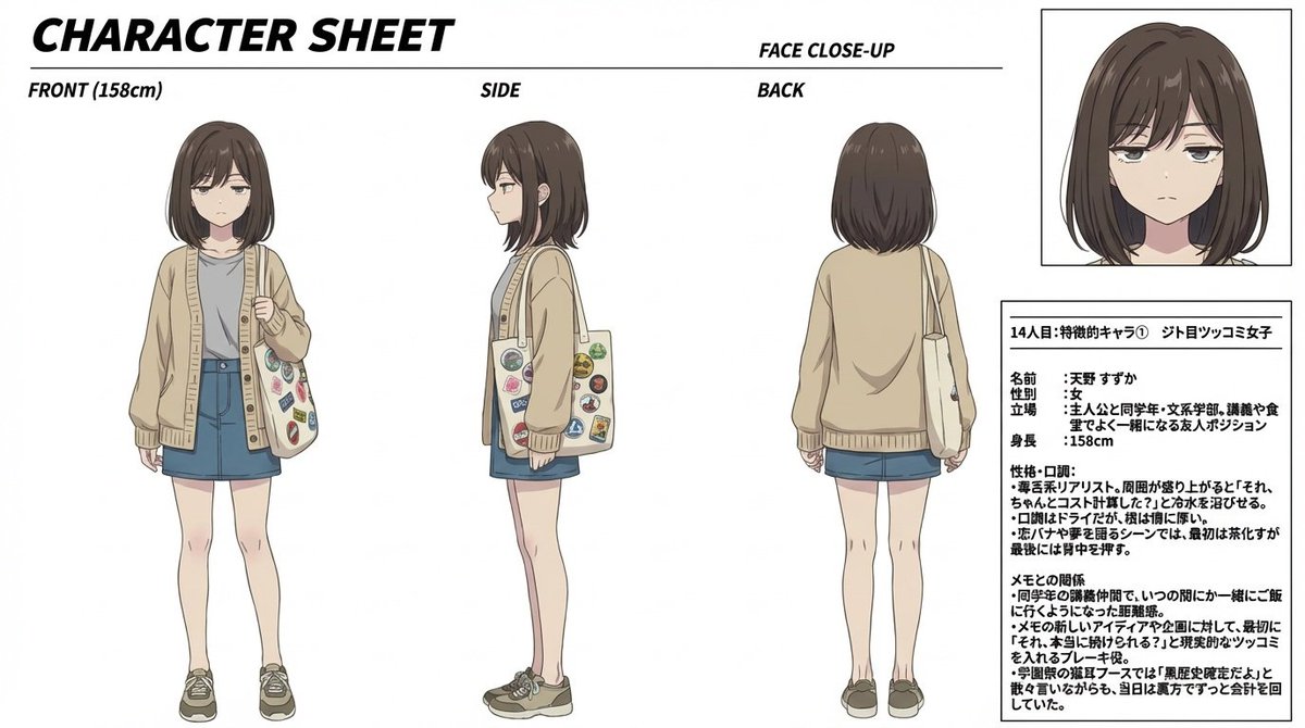 Anime Cat Girl Character Sheet example 3