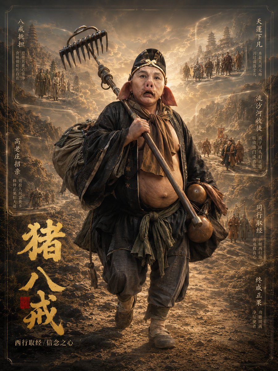 Zhu Bajie 3D Character Poster
