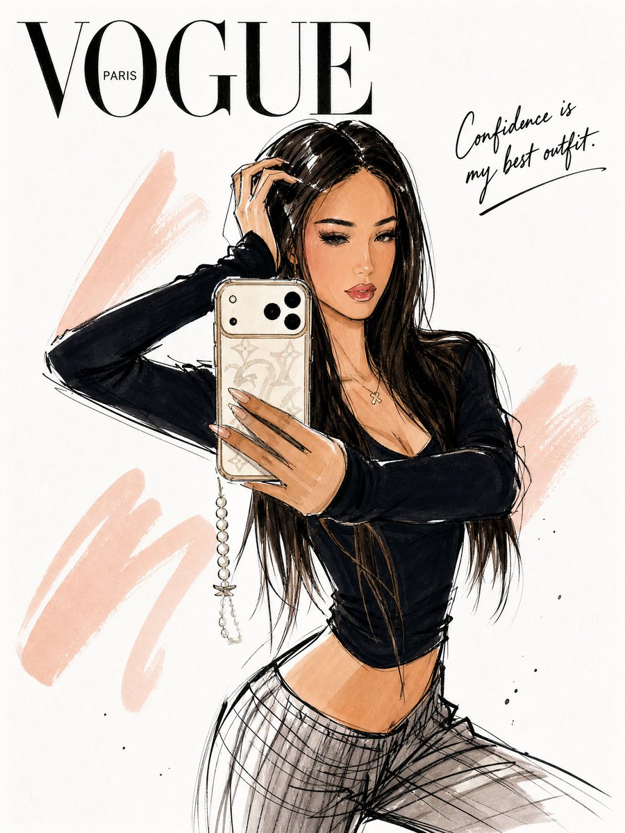Sample output image for Vogue Fashion Illustration Sketch