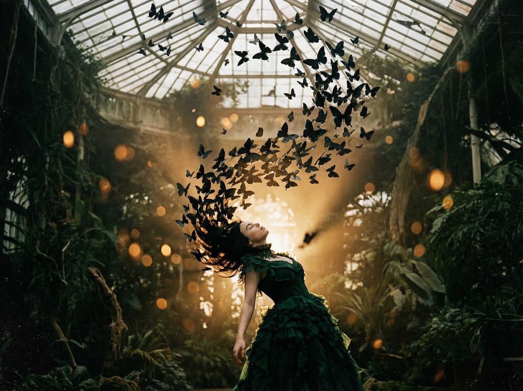 Sample output image for Ecstatic Butterfly Dream Subterranean Portrait